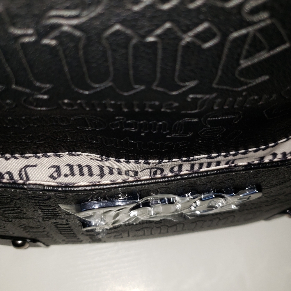 ❌SOLD❌Juicy Couture Backpack 2pc with Pouch Embossed Black Y2k Grunge - Picture 8 of 14
